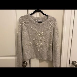 ZARA SWEATER with pearl detail